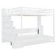preview thumbnail 25 of 36, Full Size Convertible Murphy Bunk Bed with Hydraulic Lift, Built-In Desk, Storage Staircase
