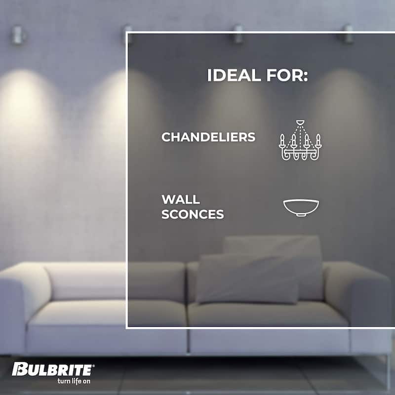 Bulbrite Spunlite Pack of (4) 4 Watt Dimmable C11 LED Filament Light Bulb with Satin Glass Finish and Candelabra (E12) Base