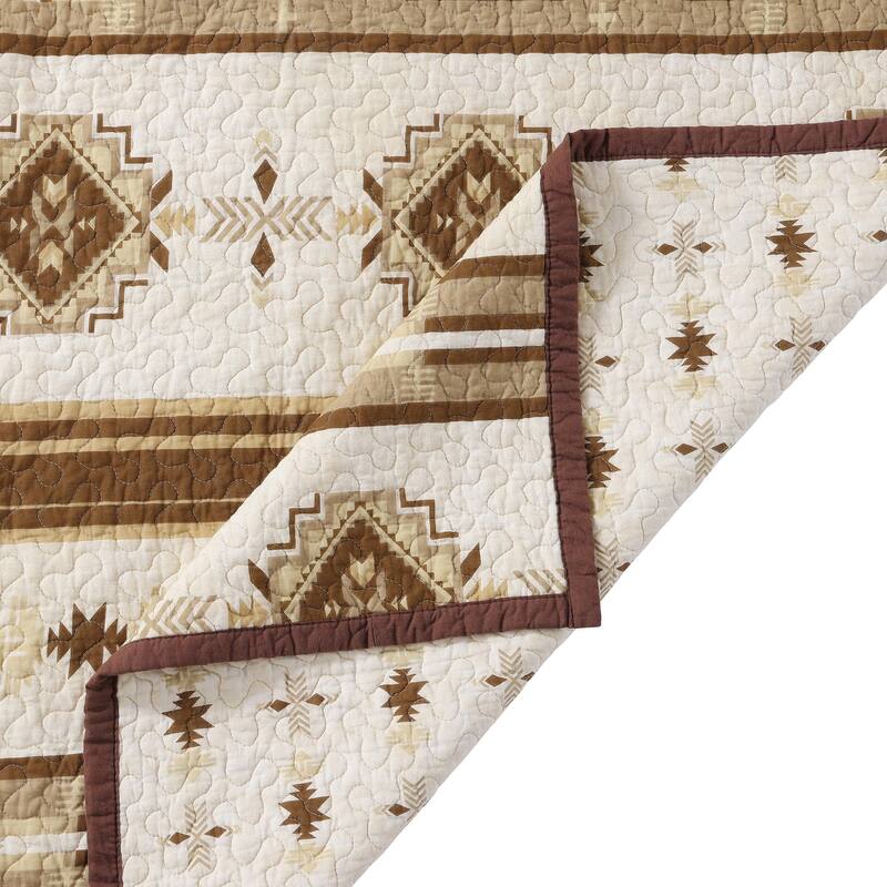 Paseo Road Dakota Western Bedding Tribal Aztec 3 Piece Quilt Set with Pillow Shams