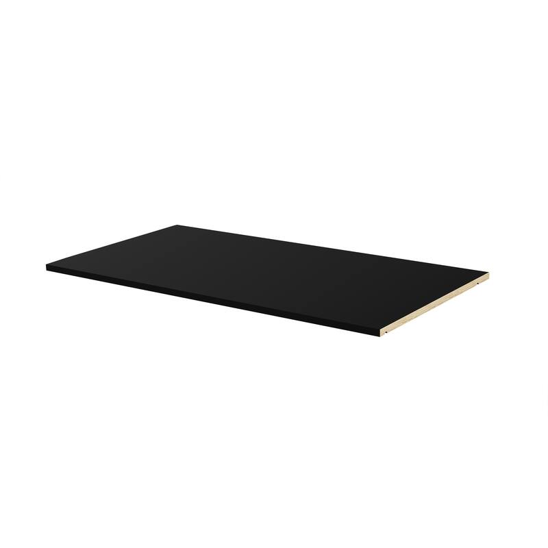 Palace Imports 100% Solid Wood Single Large Shelf for Kyle Wardrobe Armoires - Black