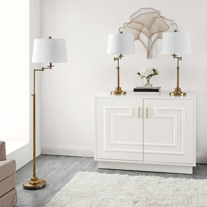 SAFAVIEH Lighting Nadia Floor And Table Lamp Set (Set of 3)