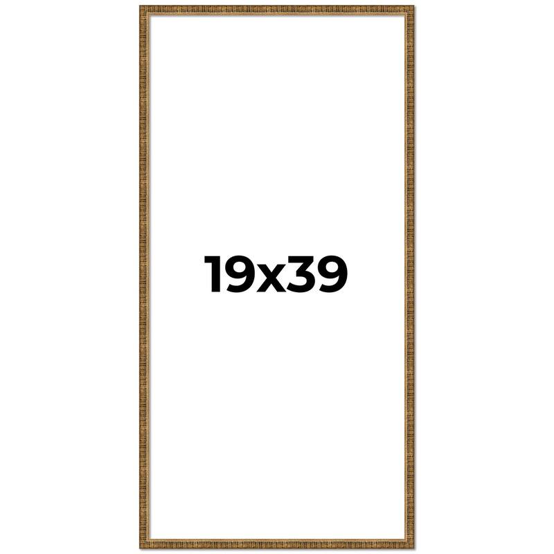 19x39 Frame Gold Kingsley Distressed Solid Wood Picture Frame Width