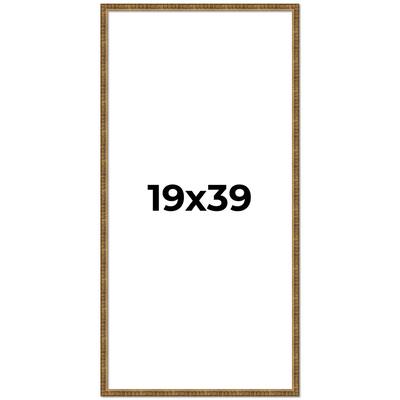 19x39 Frame Gold Kingsley Distressed Solid Wood Picture Frame Width