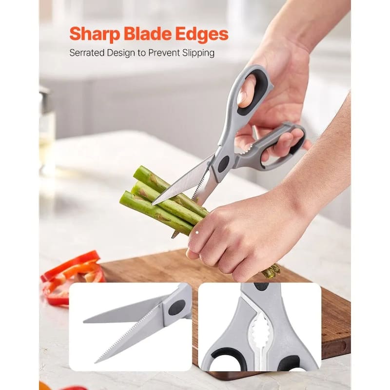 Versatile Stainless Steel Kitchen Scissors with Sheath for Precision Cuts Included Plastic Sheath