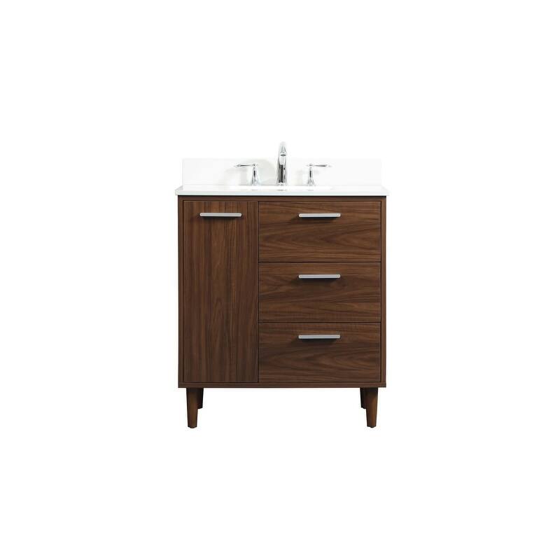 Elegant Lighting VF47030M-BS Baldwin 30" Free Standing Single Basin - Walnut