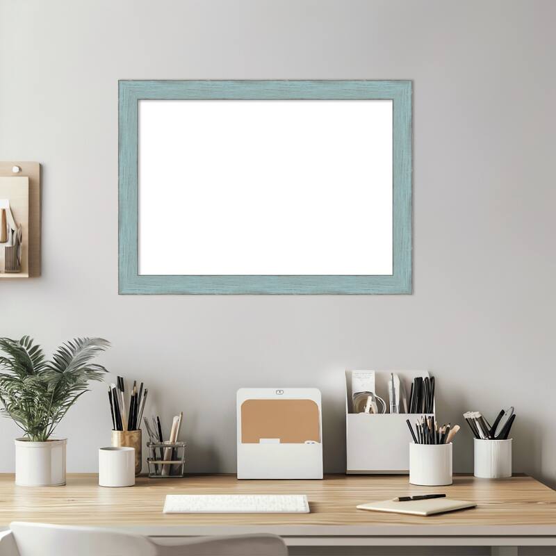 Amanti Art Sky Blue Rustic Framed Dry Erase Magnetic Board