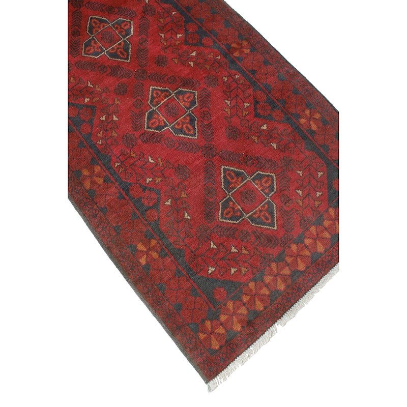 Khal Mohammadi Peymaneh Red/Navy Runner - 2'7" x 9'5"