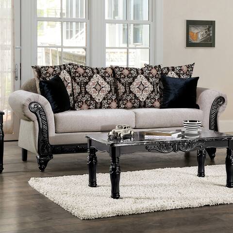 Furniture of America Novala Traditional Light Brown Chenille Sofa
