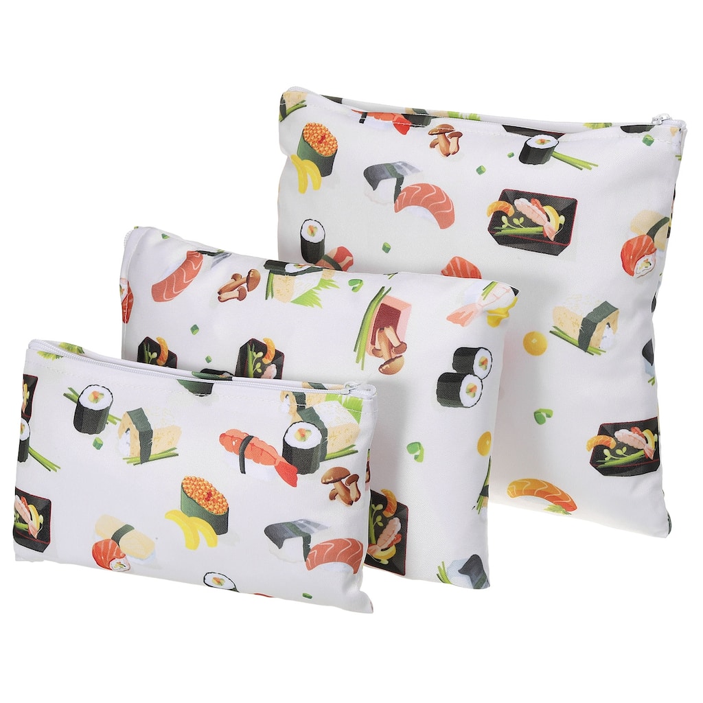 Reusable Washable Polyester Snack Bag Sandwich Bag 3 Sizes, Beige