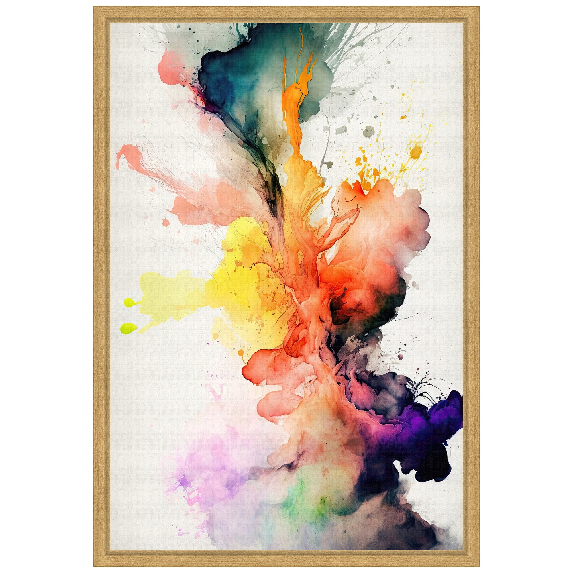Mesmerizing Abstraction by Mauro Framed Canvas Wall Art - Sylvie Bright Gold