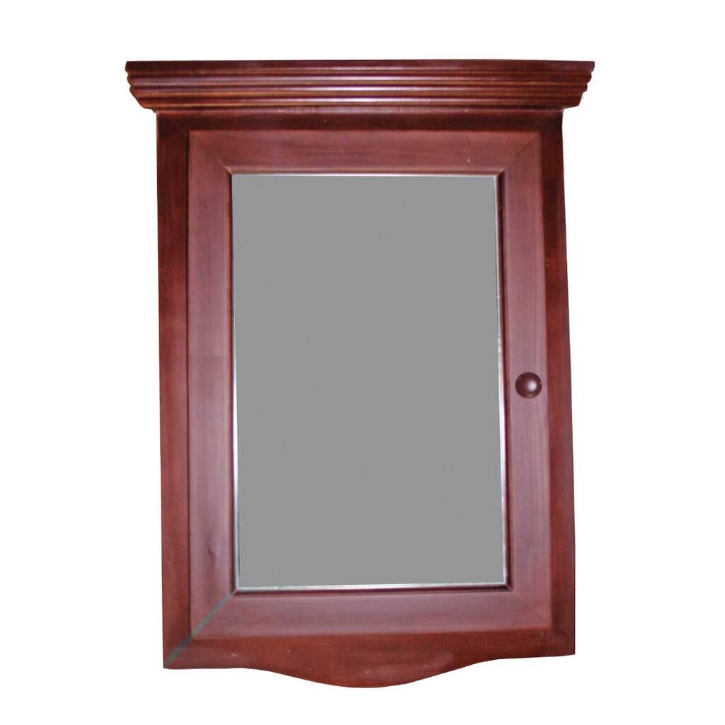 Wood Medicine Cabinet Cherry Finish Hardwood, Wood Medicine Cabinet Cherry Stain Finish 27 1/8H