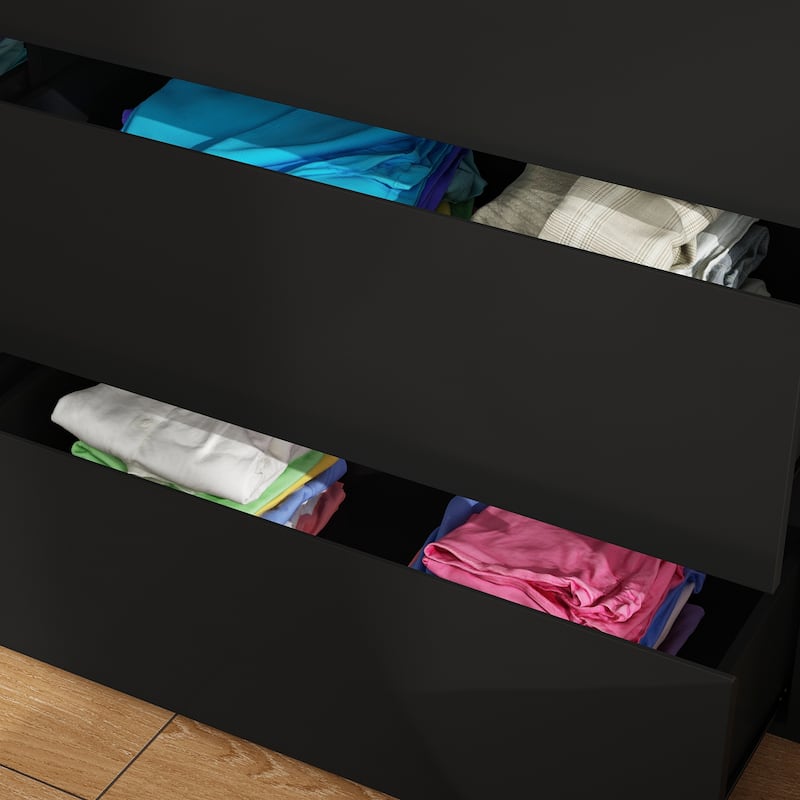 Premium 59-inch 6 Drawers White Floor Double Dresser by Kerrogee