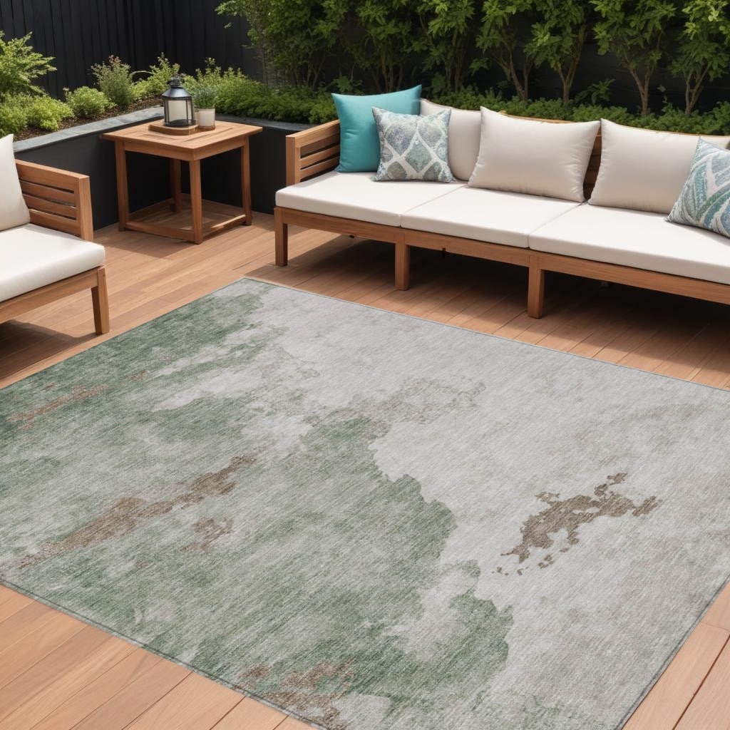 HomeRoots Abstract Transitional Rectangle Outdoor Rug