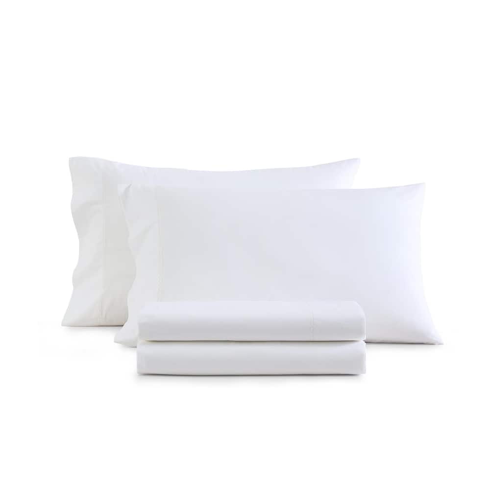 Martha Stewart Lilly Pond Leaf Embroidered Cotton Sheet Set