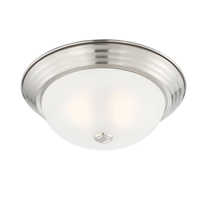 Designers Fountain Decorative Flushmount 2 Light 13" Wide Flush Mount - Satin Platinum