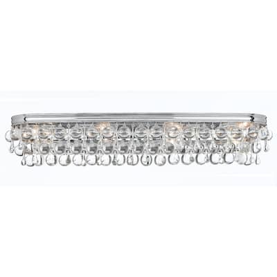 Calypso 8 Light Chrome Vanity Light - 33'' W x 6'' H x 6'' D