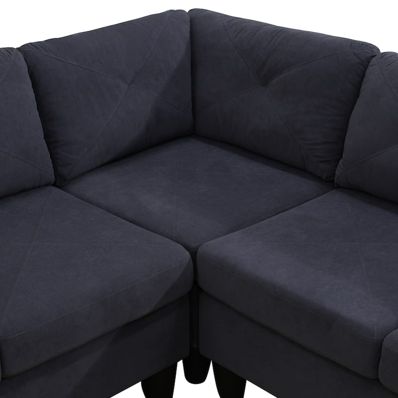 Contemporary 4-Piece L-Shaped Sectional Sofa Set