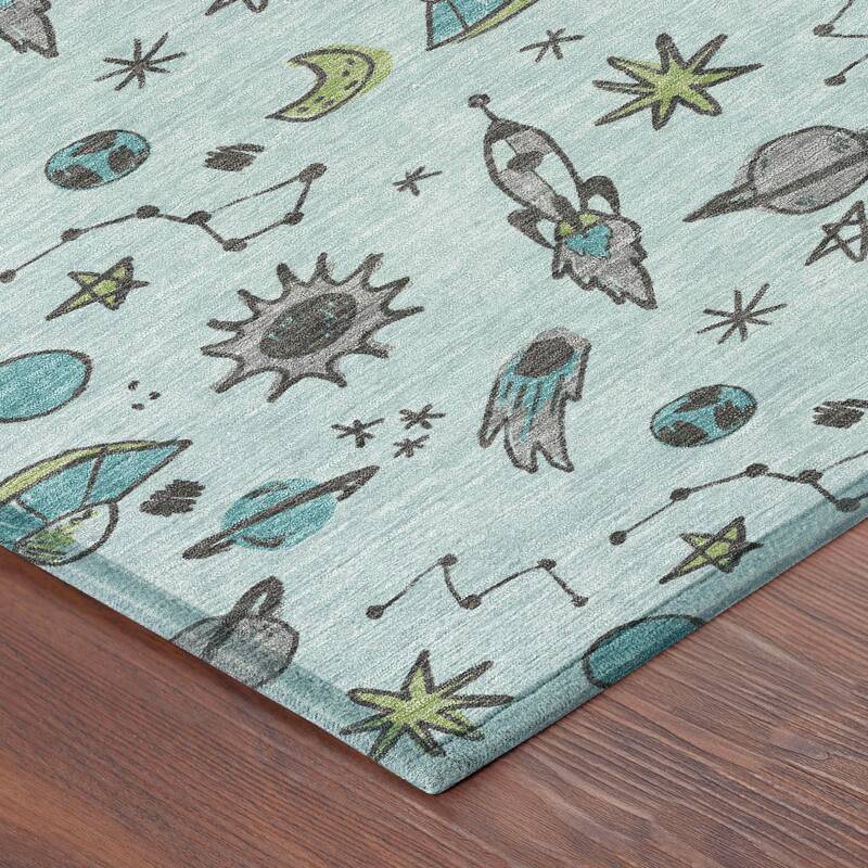 Machine Washable Indoor/ Outdoor Spaceship Chantille Rug