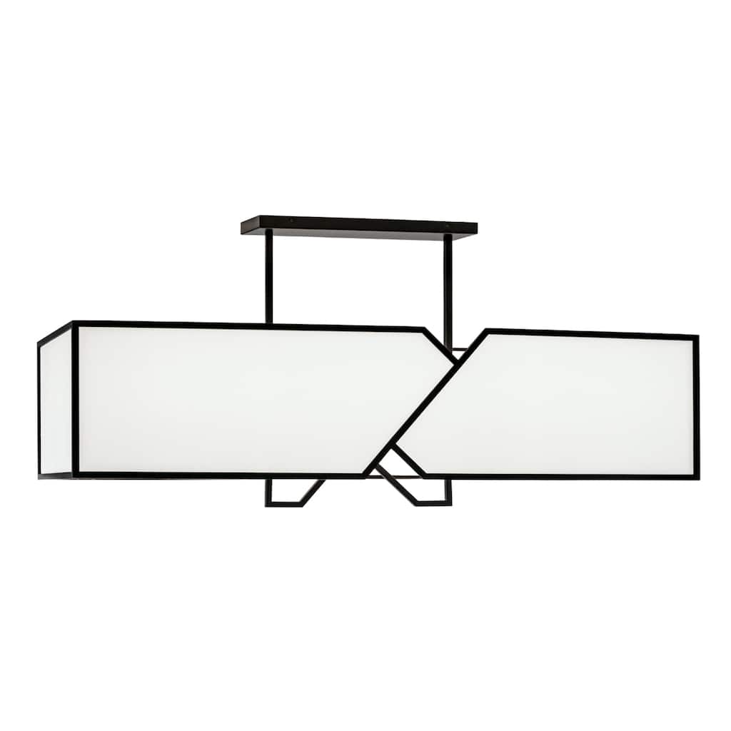 Moiselle 48-inch Wide 6-Light Linear Chandelier in Matte Black - 48in W x 16in D x 22 to 42in H