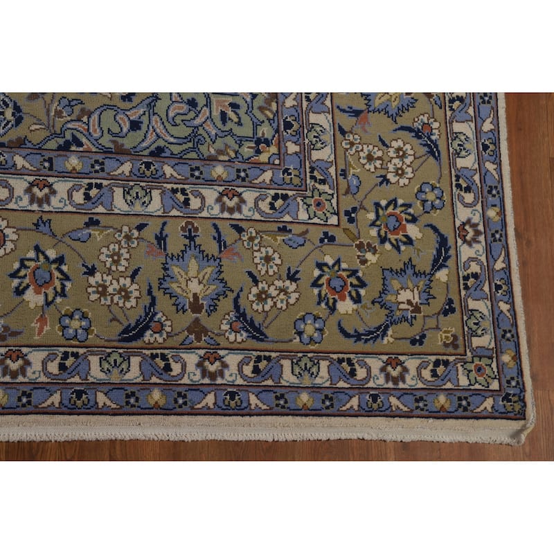 Traditional Kashan Persian Vintage Area Rug Handmade Wool Carpet - 8'0" x 12'3"