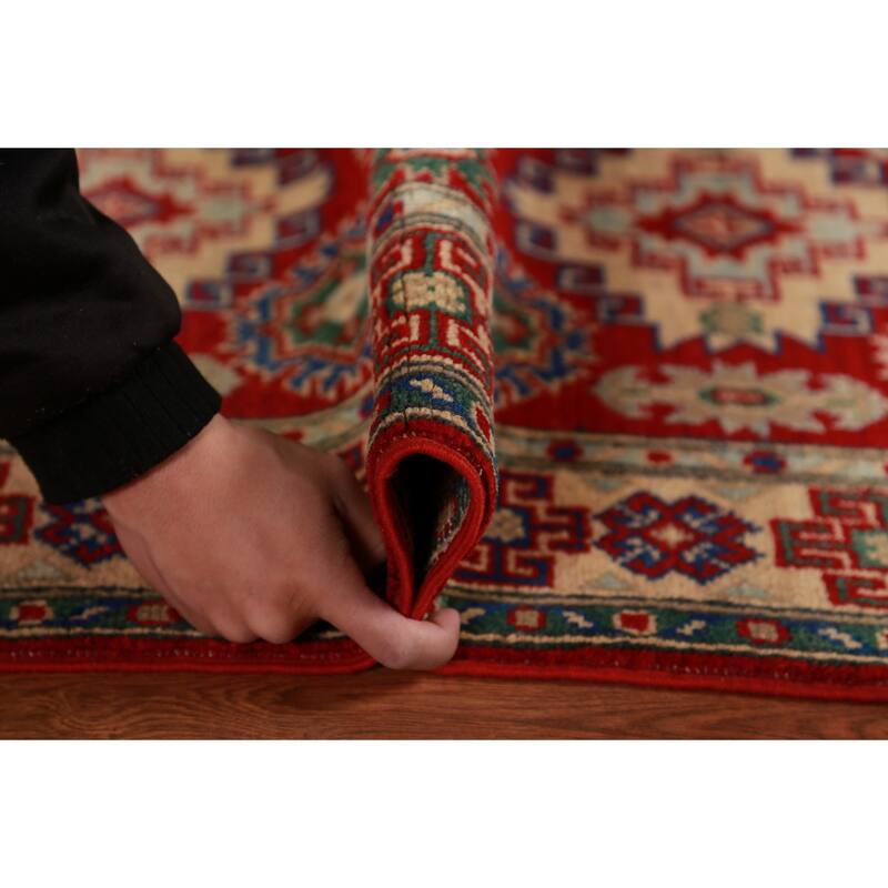 Red Kazak Foyer Rug Oriental Handmade Wool Carpet - 2'7"x 4'0"
