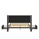 preview thumbnail 8 of 24, Leather Upholstered Platform Bed with Drawers and Charging Station,Queen Size