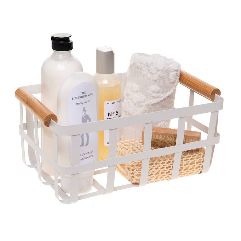 Simplify Metal Basket with Bamboo Handles