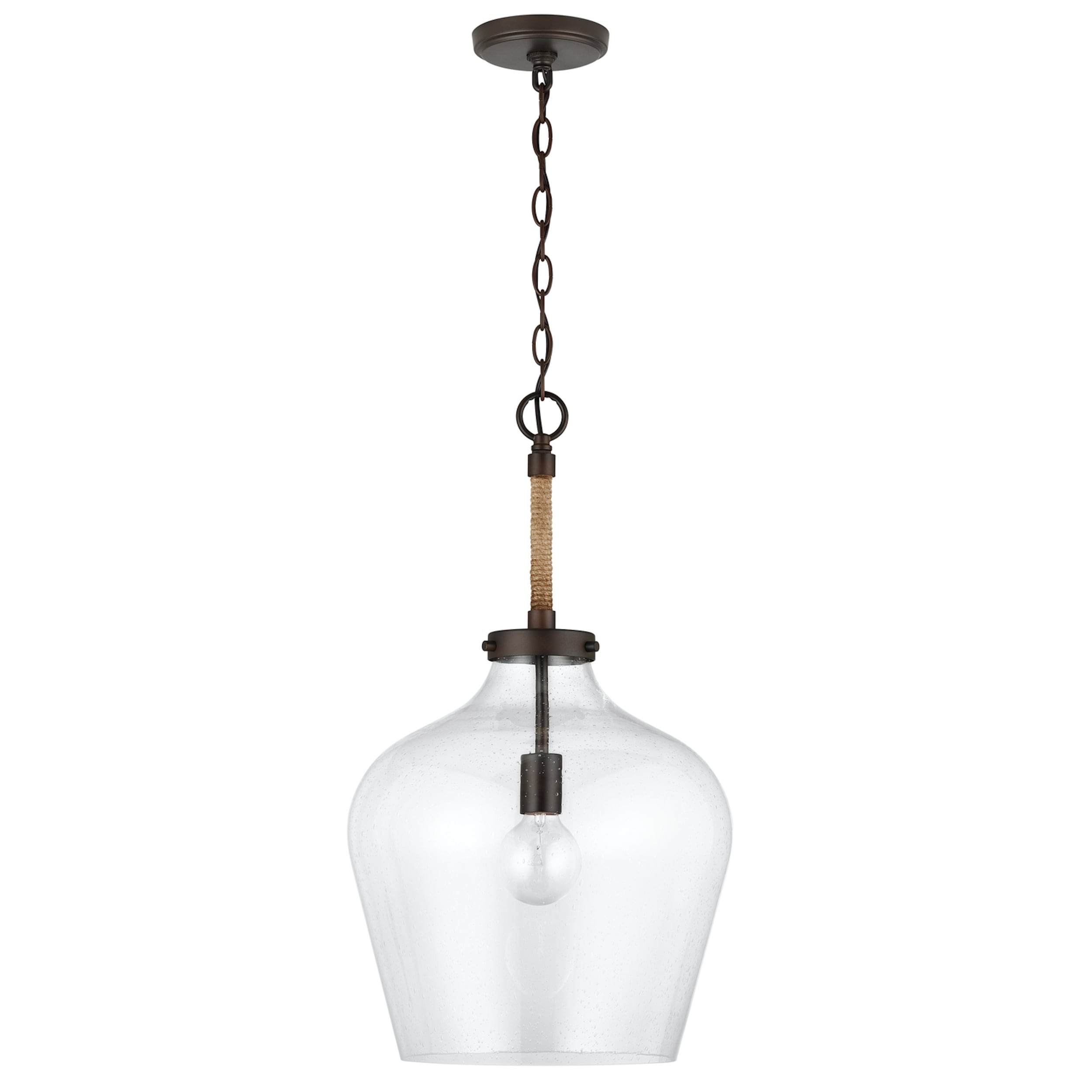 Austin Allen & Company Boland 1-light Hanging Pendant w/ Clear Seeded Glass