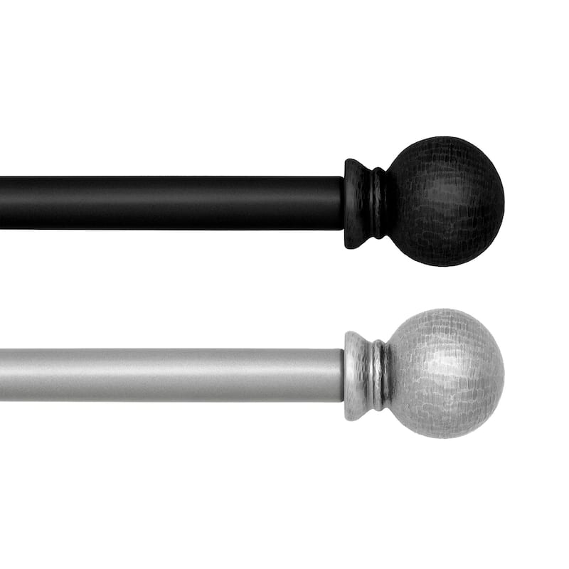 Farmhouse Ball Curtain Rod - 86"-120" - Wrought Iron