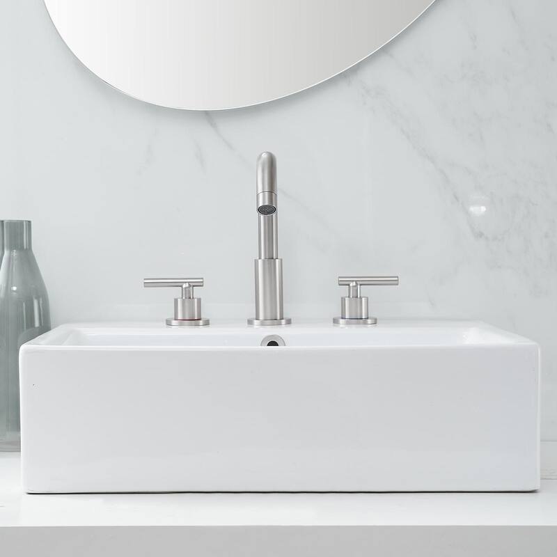Widespread Double Handle Bathroom Faucet With Pop-up Drain