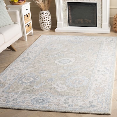 SAFAVIEH Hand-Tufted Ebony Zhanat Modern & Contemporary Wool Rug