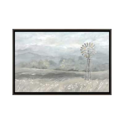 iCanvas "Country Meadow Windmill Landscape Neutral" by Cynthia Coulter Framed
