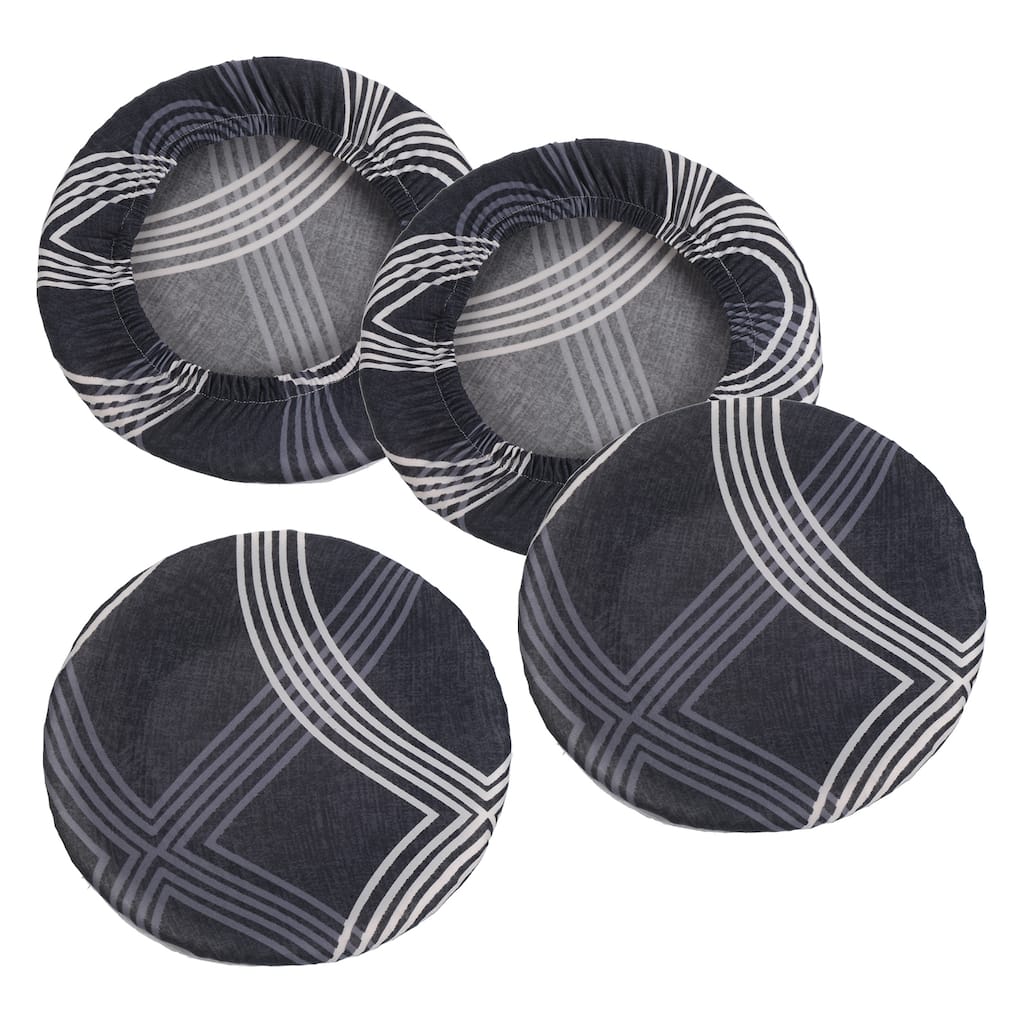 9.5" Bar Stool Cover 4 Pack Stool Cushion Cover 12"-18" Chair Blue White - Blue White