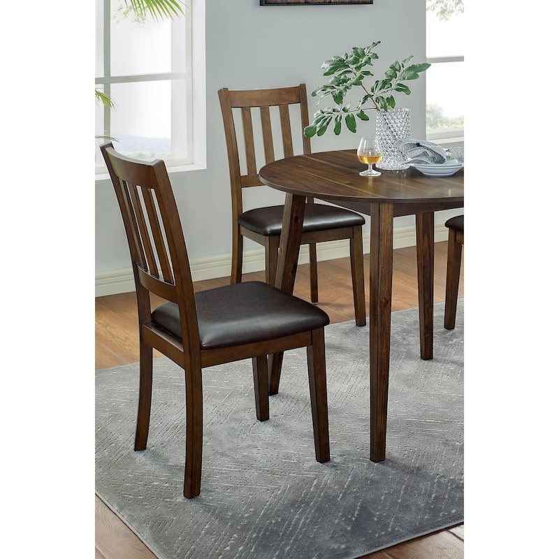 5 Piece Round Dining Table Set, Solid Wood Dining Room Furniture Set with Dining Table and 4 Side Chairs with Padded Seat