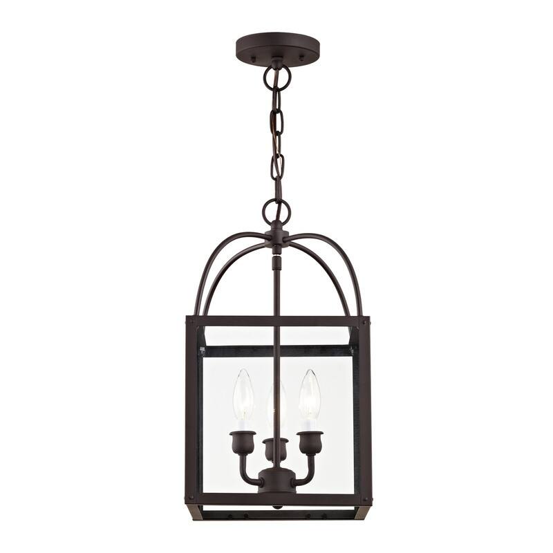Livex Lighting 3-light Convertible Chain-hung/Ceiling-mount, 4037-07 - 10" SQ 16.5" H/10" SQ 18" H