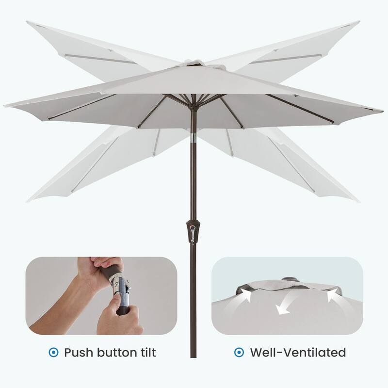 9-ft Patio Market Umbrella with UV-Risistance,Crank & Tilt