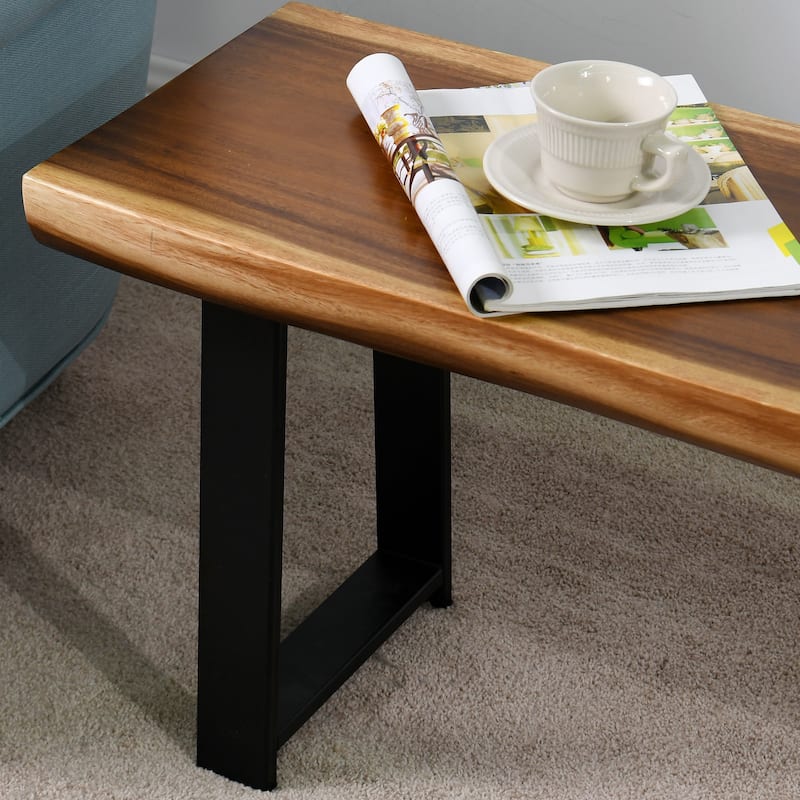 Natural Wood Rectangle Bench