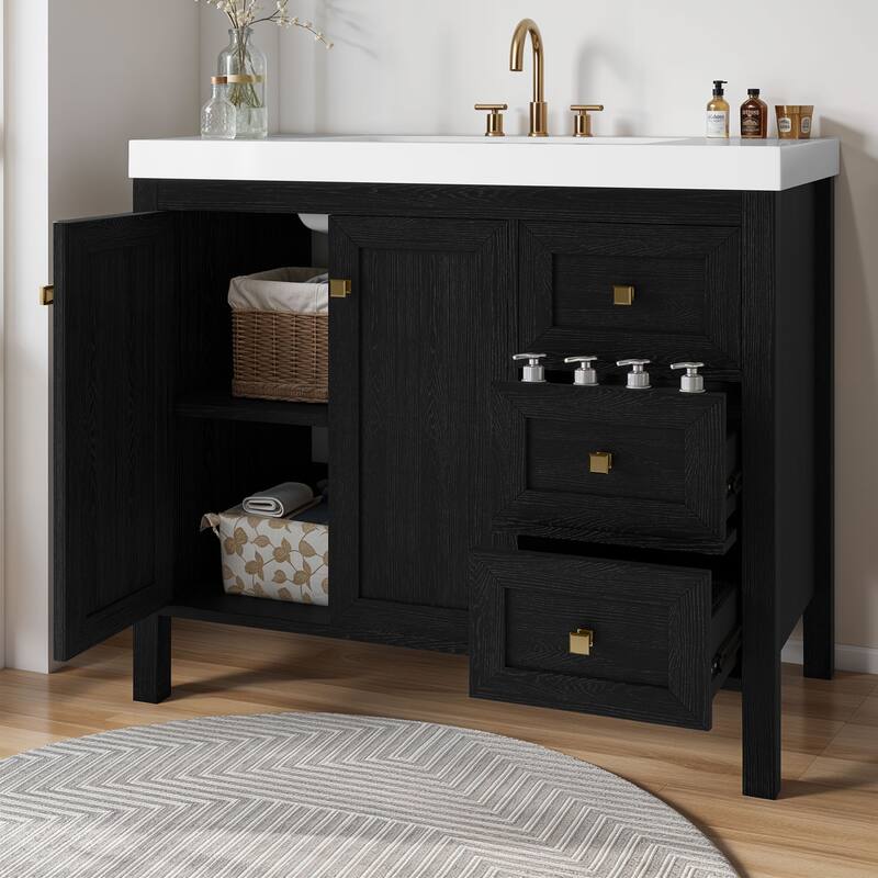 Moasis 36"/42" Bathroom Vanity with Sink Set and 2 Soft-Closing Doors & 3 Drawers