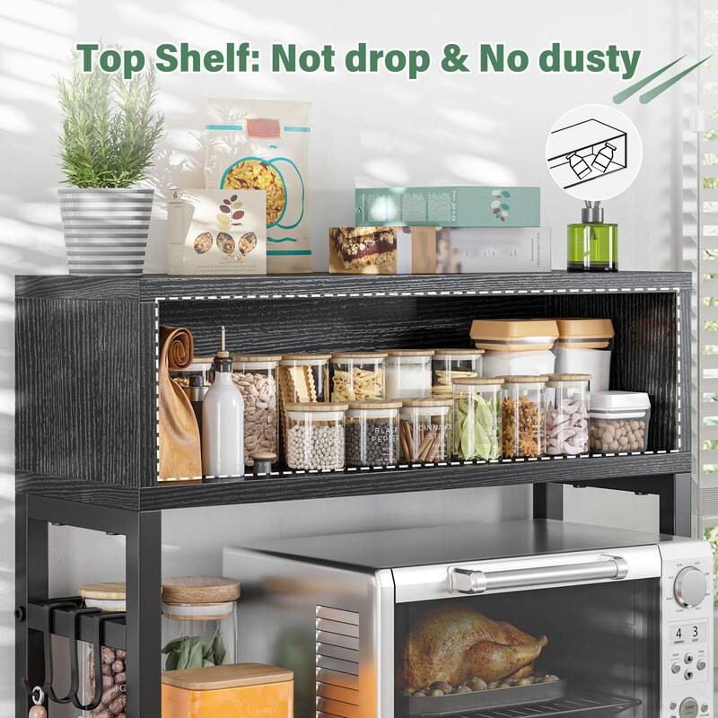 Microwave Stand, Adjustable Microwave Oven Rack Heavy Duty 4-Tier - 13.8"D x 23.6"W x 32.5"H