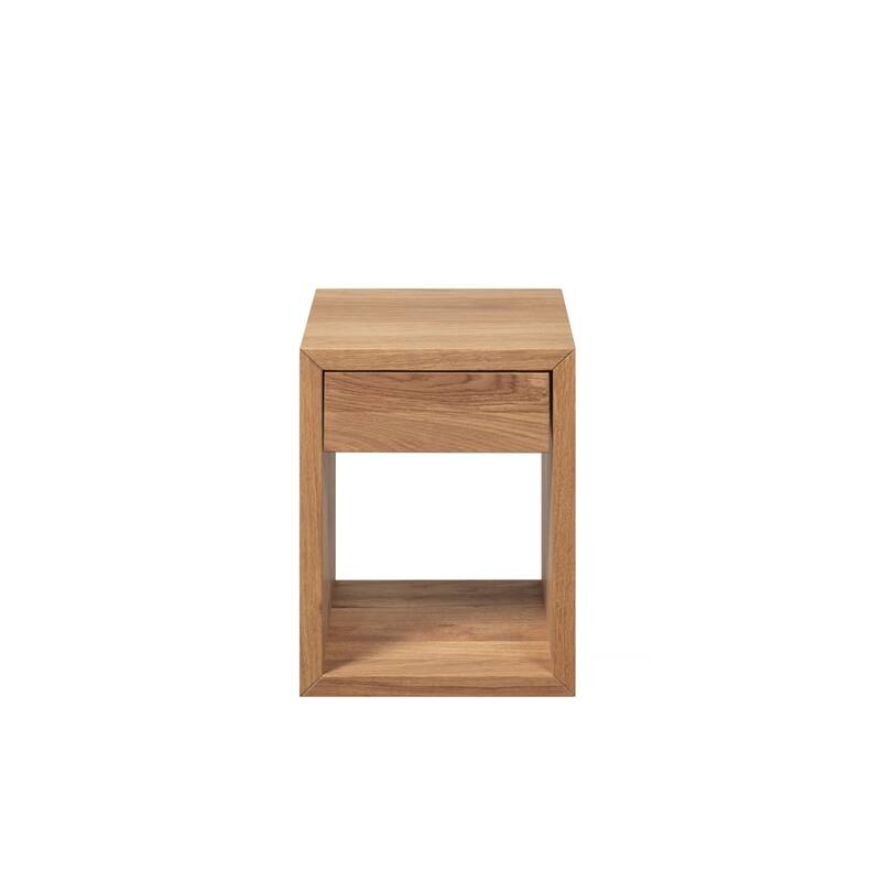 Artisan Oak Floating Nightstand with Modern Wall-Mounted Drawer