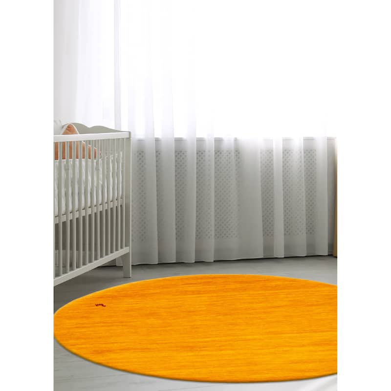 Kashkuli Gabbeh Gold Rug 4'10" x 4'10" - 4'10 x 4'10