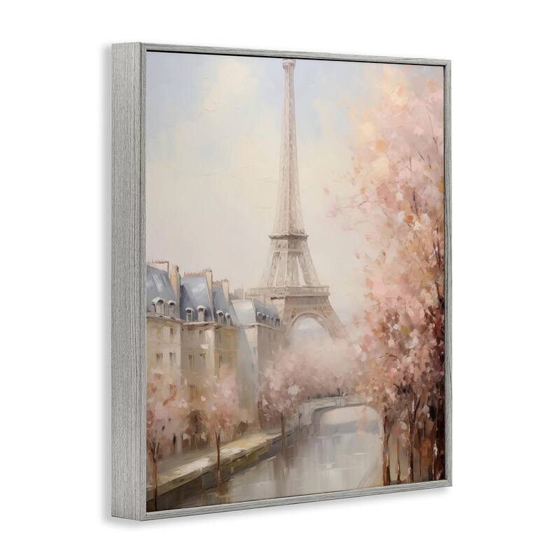 Stupell Soft Eiffel Tower River View Framed Giclee Art Design By Arlington Prints