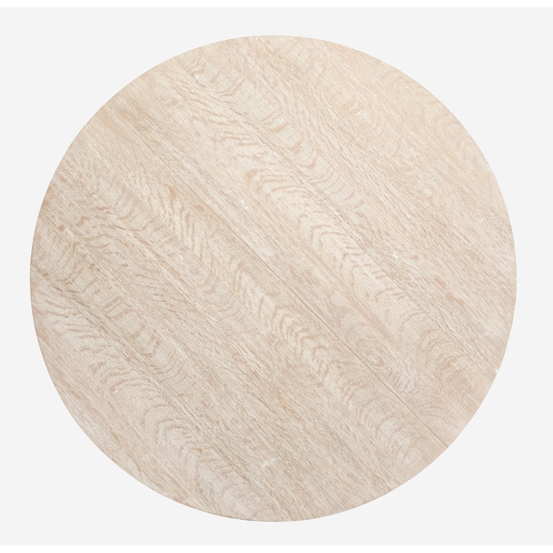 Magnussen Home Herringbone Ridge White 54" Extendable Round Dining Table - 54''W x 54''D x 30''H