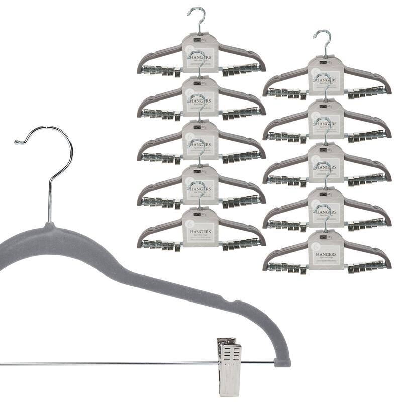 Simplify 24 Pack Velvet Hangers with Clips