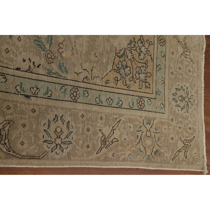 Geometric Tabriz Persian Vintage Rug Handmade Traditional Wool Carpet - 9'2" x 12'5"