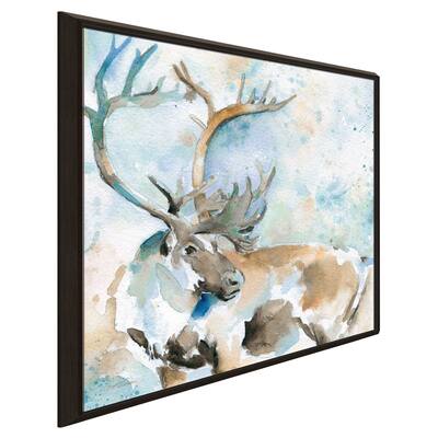 "Caribou On Blue" by Carol Robinson Print on Floating Canvas