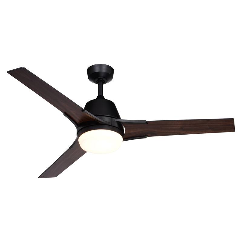 Crescent 52-in. W Black 3-Blade Propeller Indoor or Outdoor Ceiling Fan with Light Kit and Remote