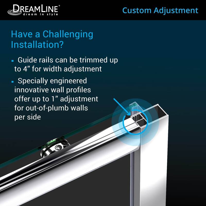 DreamLine Infinity-Z 30 in. D x 60 in. W x 74 3/4 in. H Sliding Shower Door and Shower Base Kit