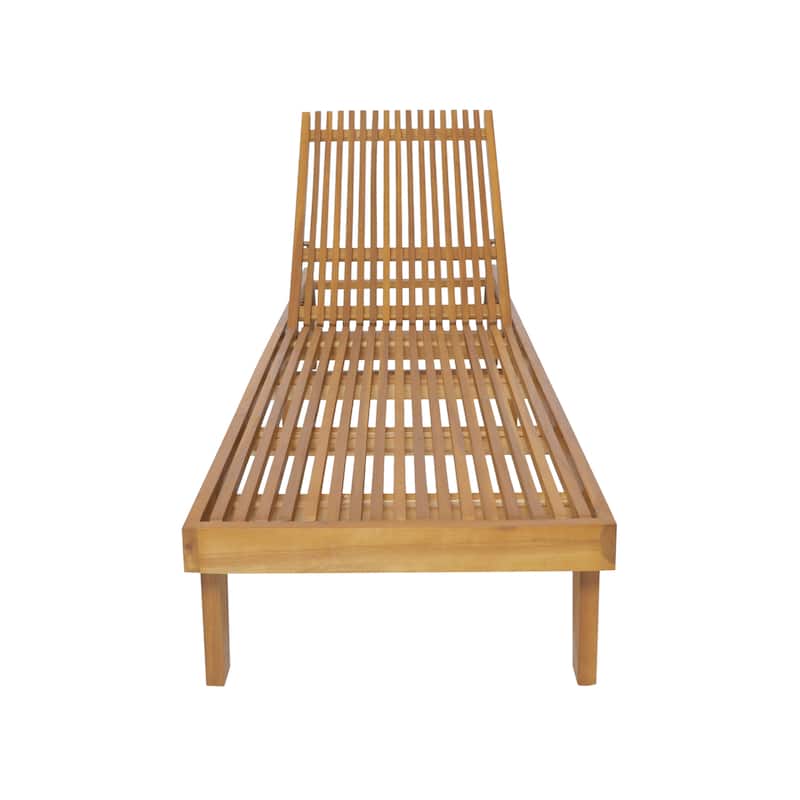 Nadine Outdoor Adjustable Wood Chaise Lounge by Christopher Knight Home