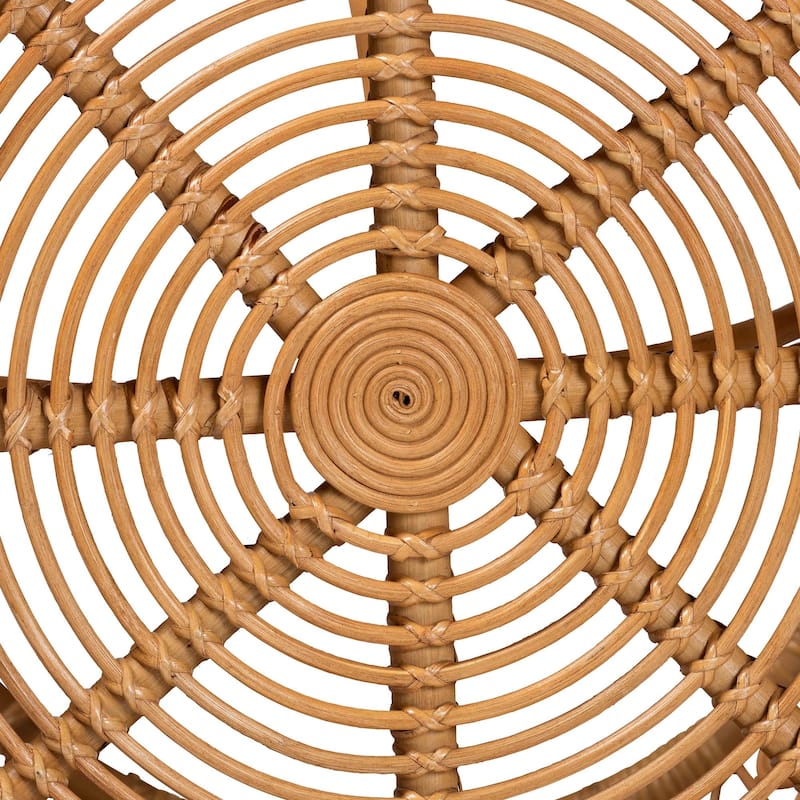 bali & pari Tiramisu Modern Bohemian Natural Brown Rattan Coffee Table